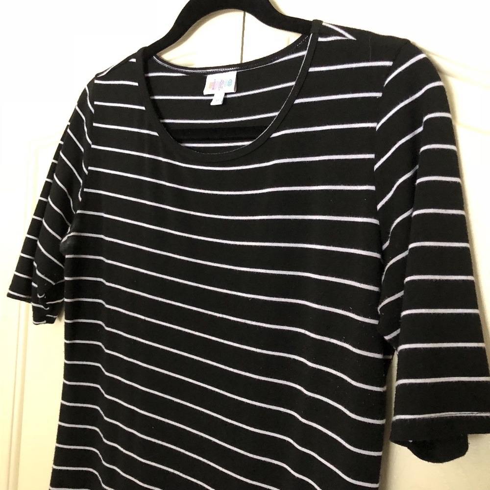 Lularoe Black & White Striped JULIA dress